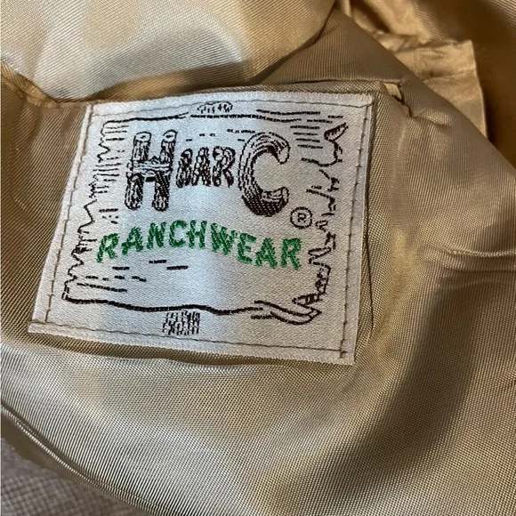 Vintage H BAR C Ranchwear Mens Western Brown Wool Plaid Elbow Patch Blazer Sz 44